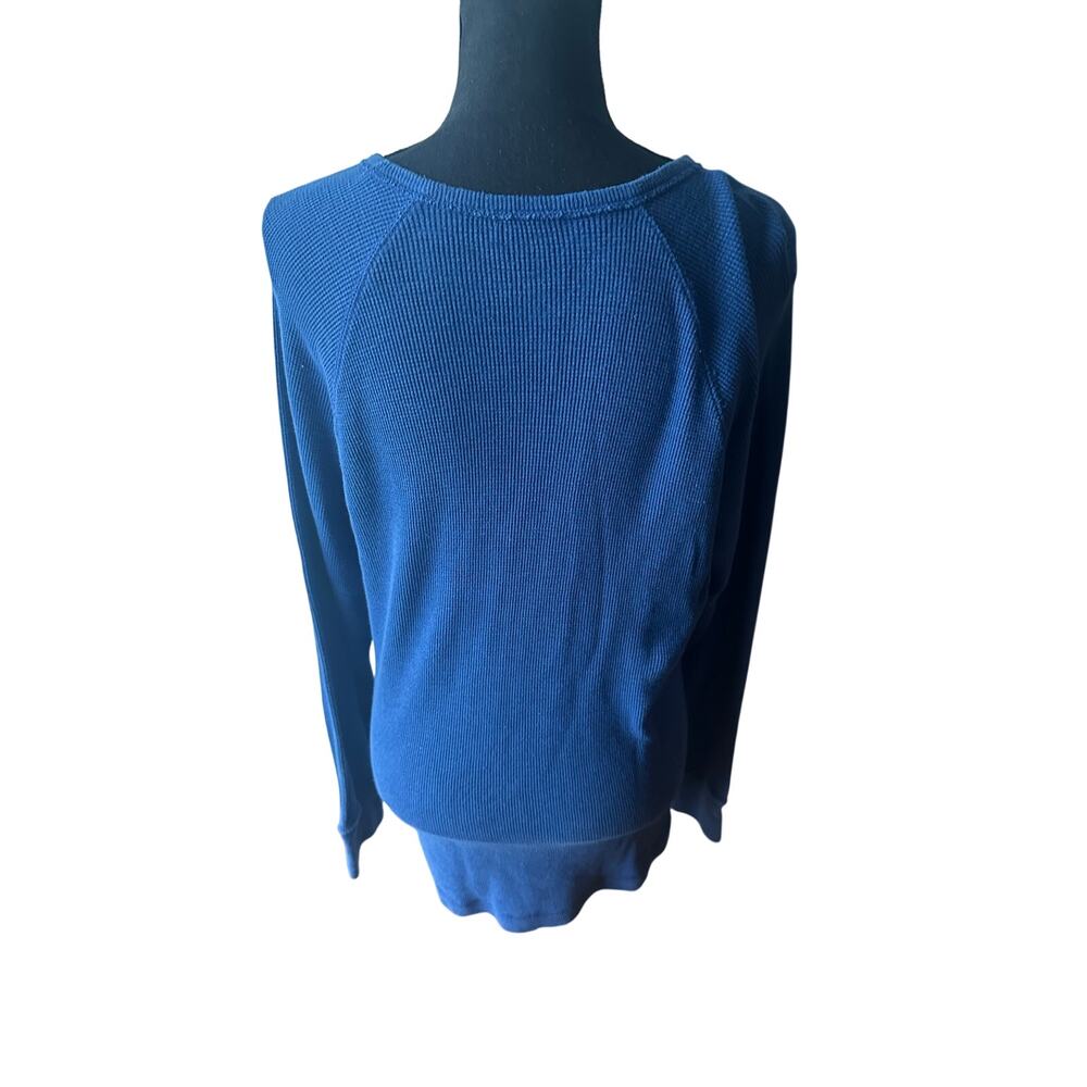 American Eagle Blue Waffle Knit Thermal Shirt Men’s L - Picture 5 of 8